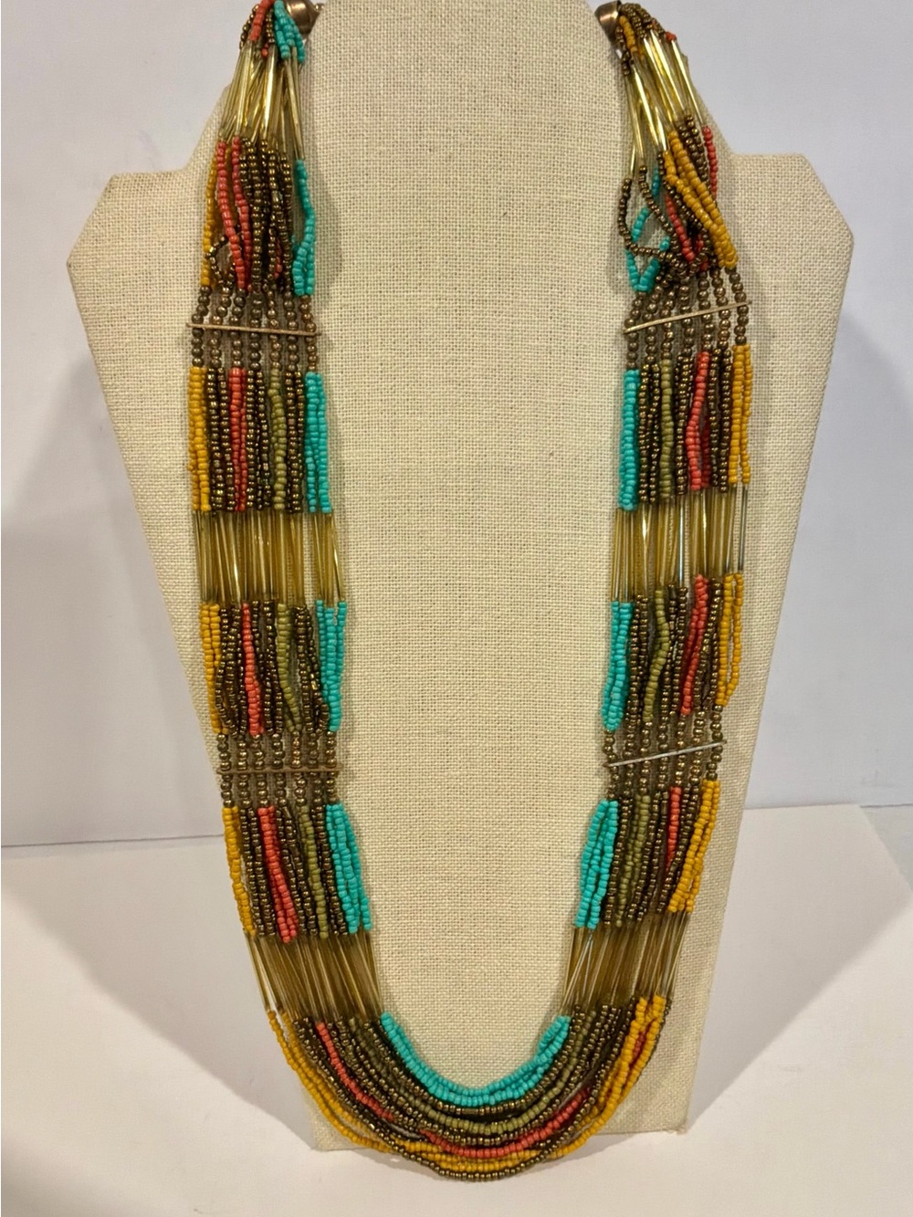 Statement beaded necklace